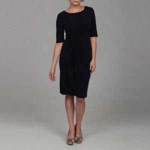Navy Connected Apparel Side Ruching Dress
